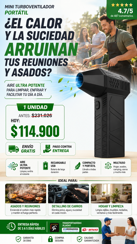 MINI SOPLADOR RECARGABLE